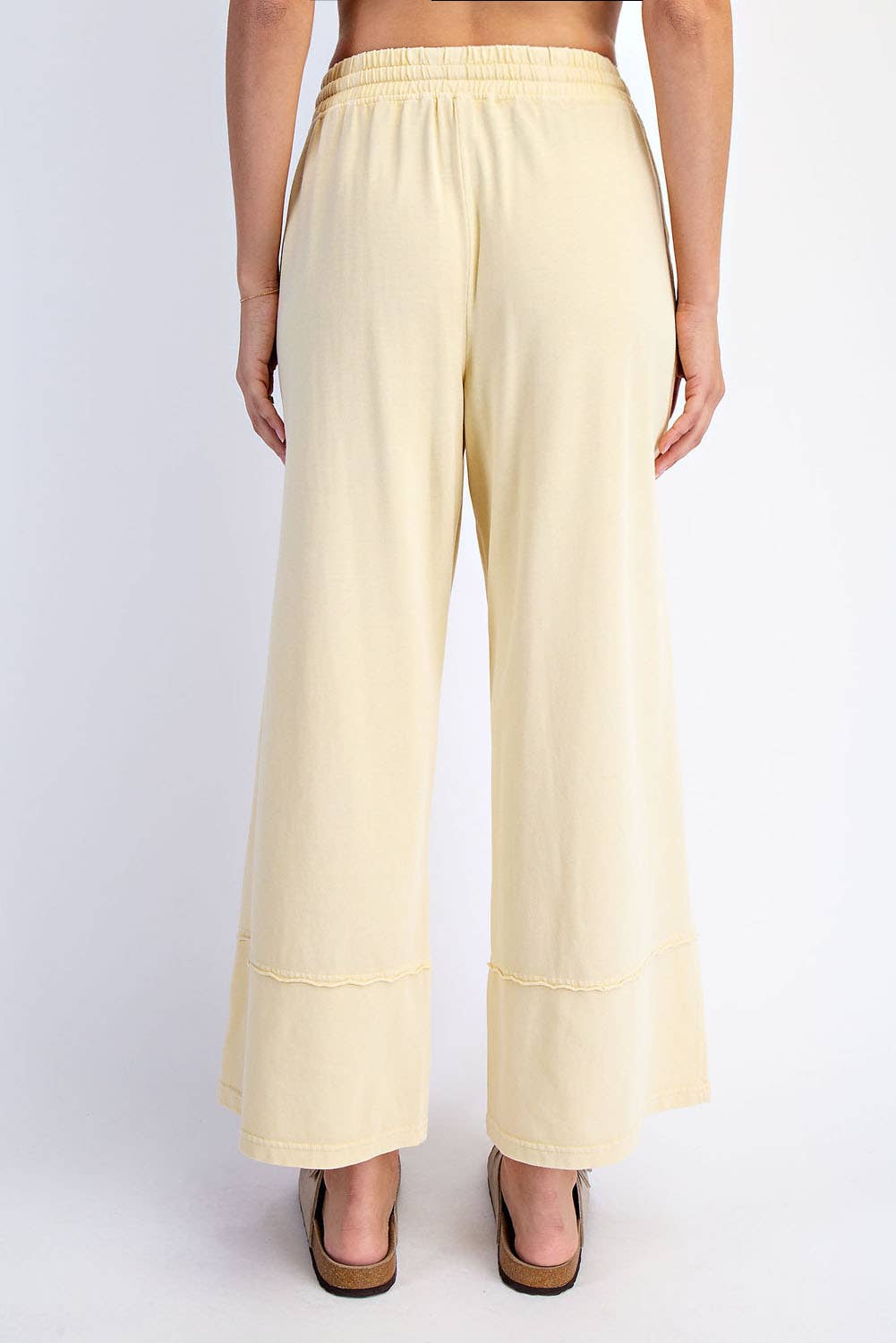 MINERAL WASHED WIDE LEG PANT