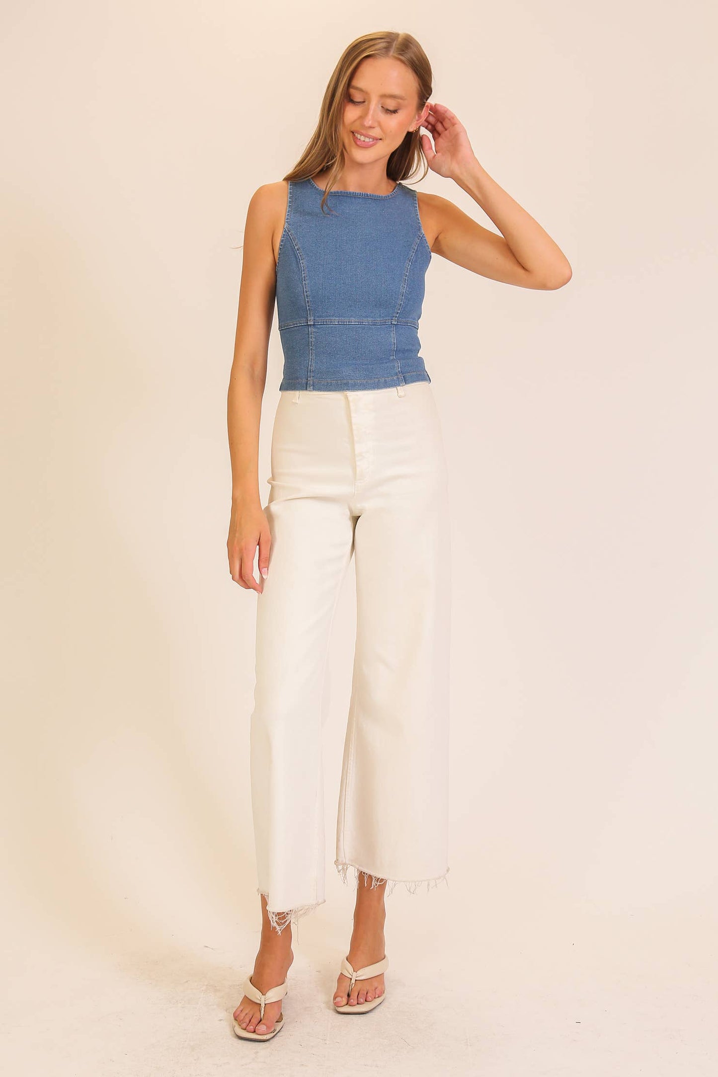 Sculpted Stretch Denim Tank Corset