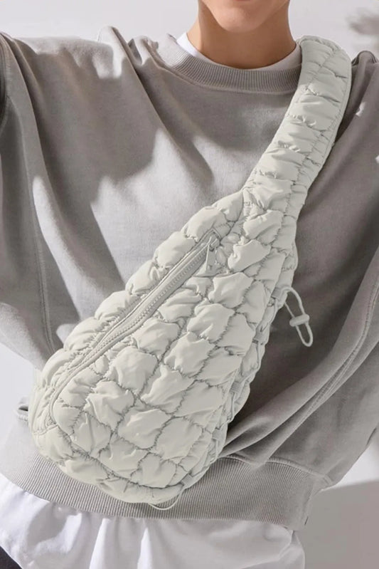 Marshmallow Quilted Drawstring Décor Sling Bag