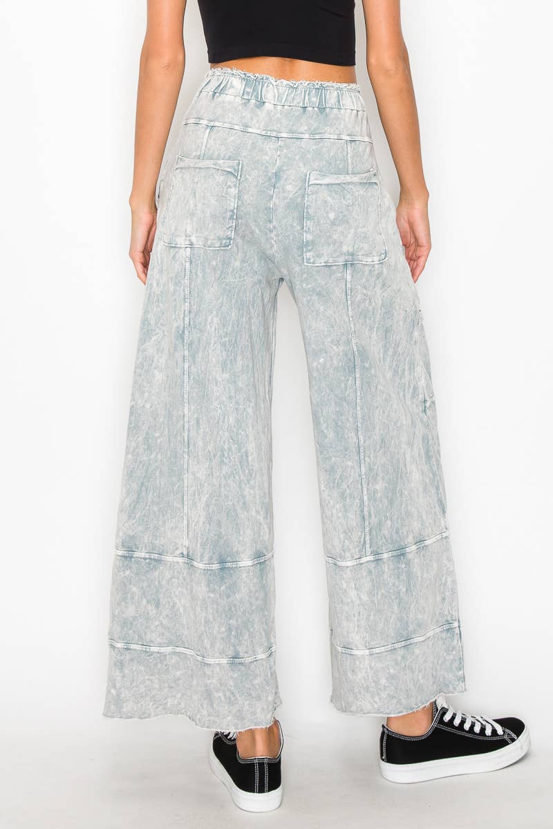 BEST Mineral Wash Wide Leg Cropped Pants