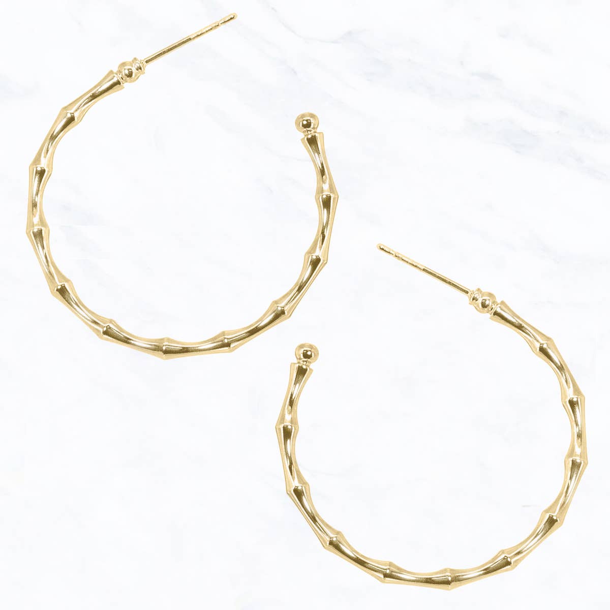Metal Ridged Hoop Earrings