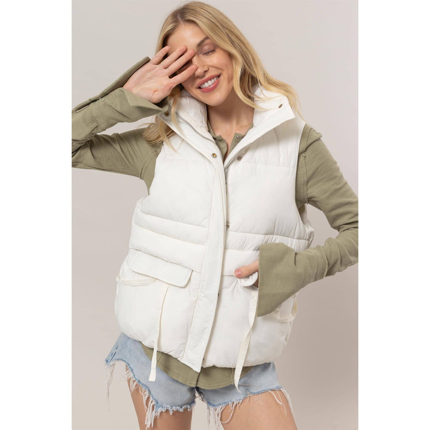 Placket Puffer Vest