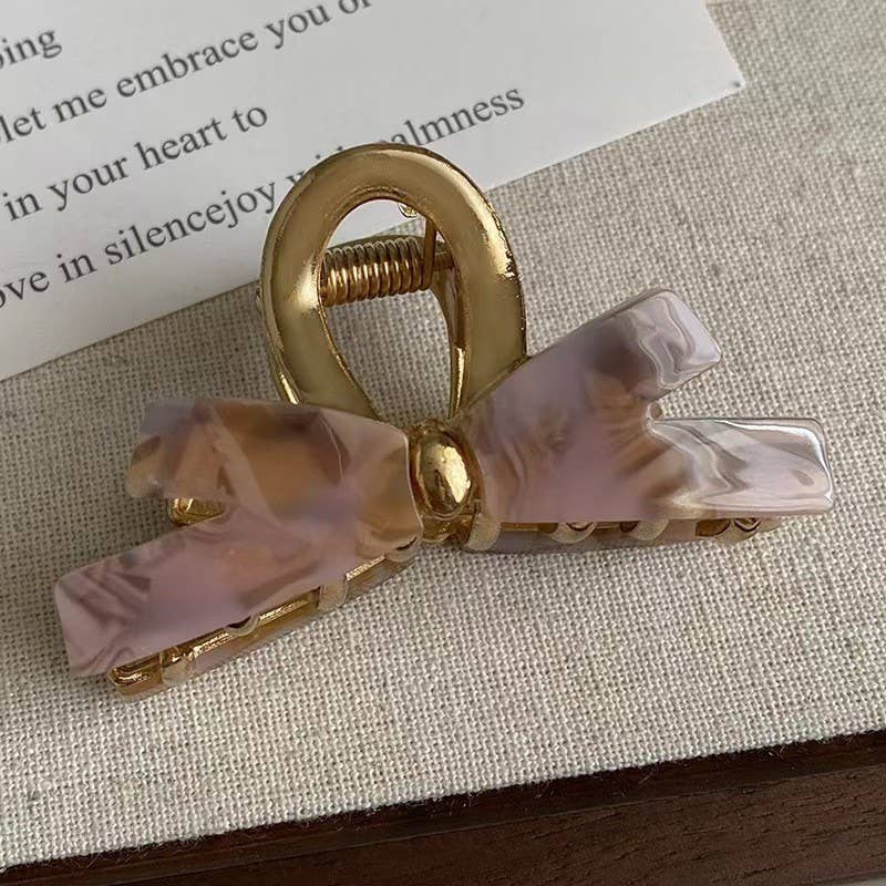 BOW RIBBON HAIR CLAW CLIP