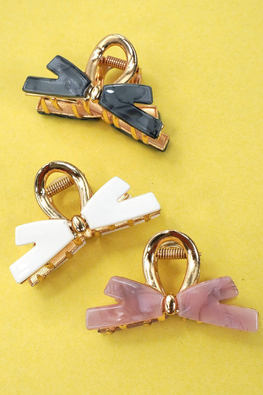 BOW RIBBON HAIR CLAW CLIP