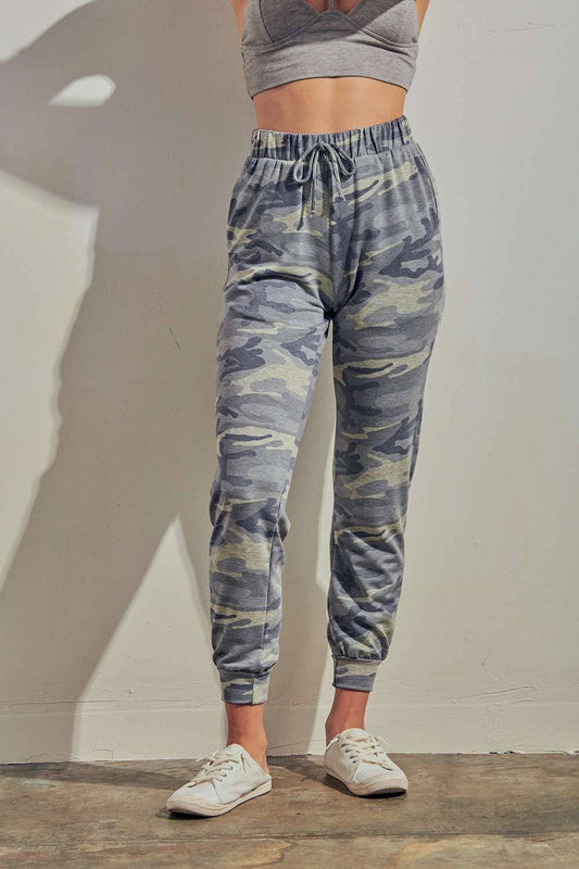 CAMOUFLAGE PRINT LOUNGE JOGGER PANTS