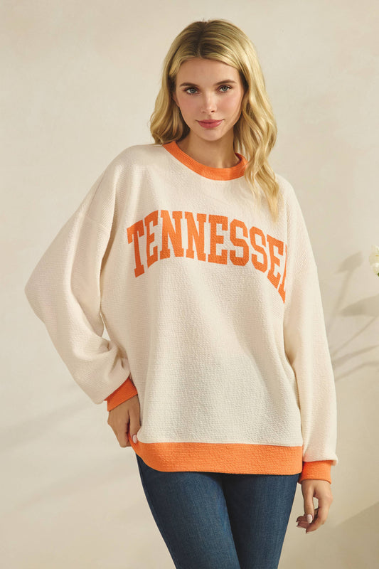 "TENNESSEE" CLOUDY KNIT RINGER TOP