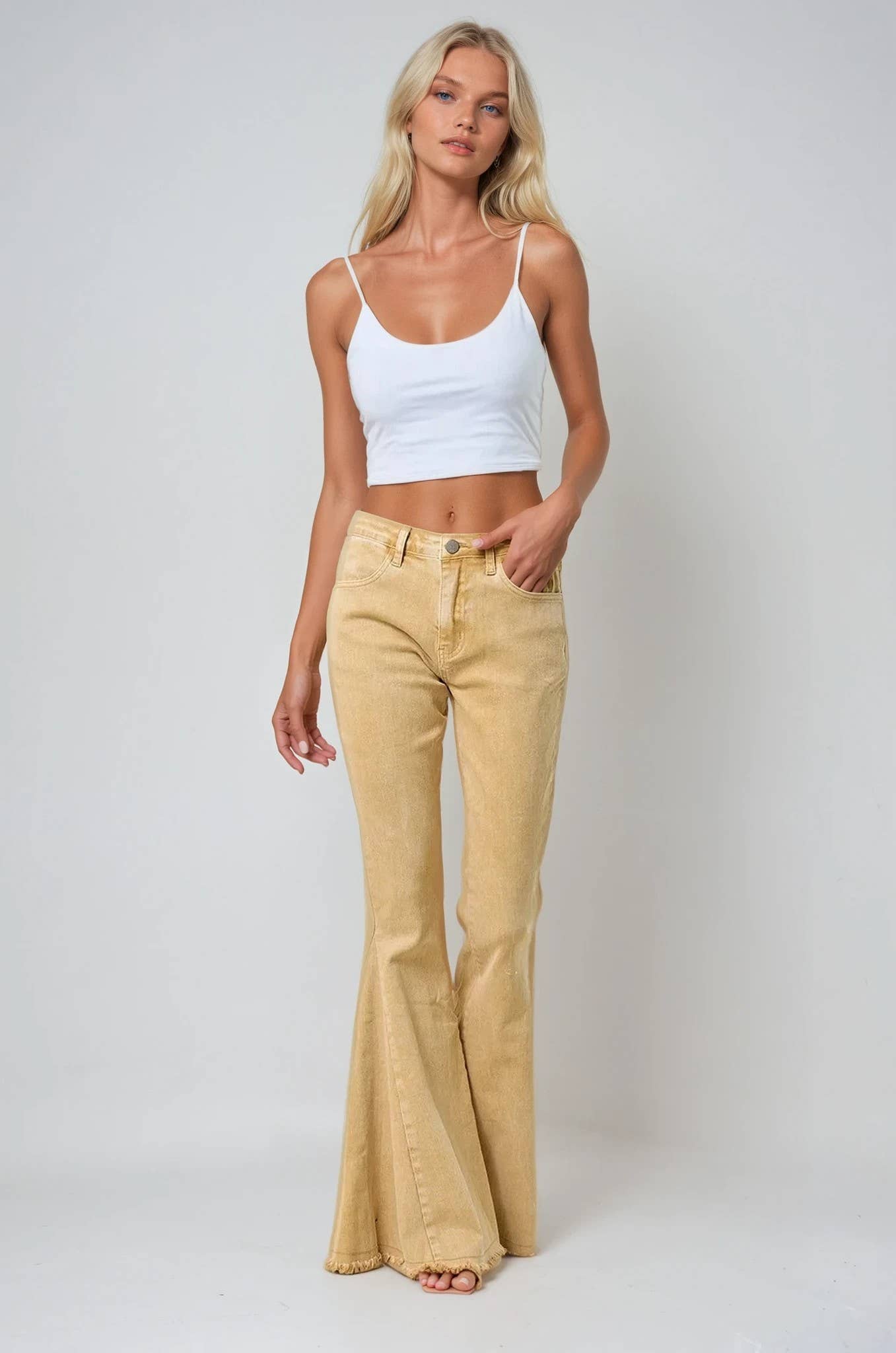 ACID WASHED BELLBOTTOM JEANS