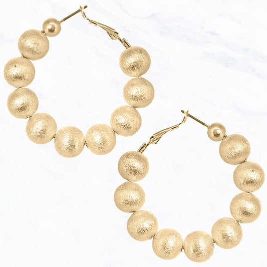 Metal Ball Hoop Earrings