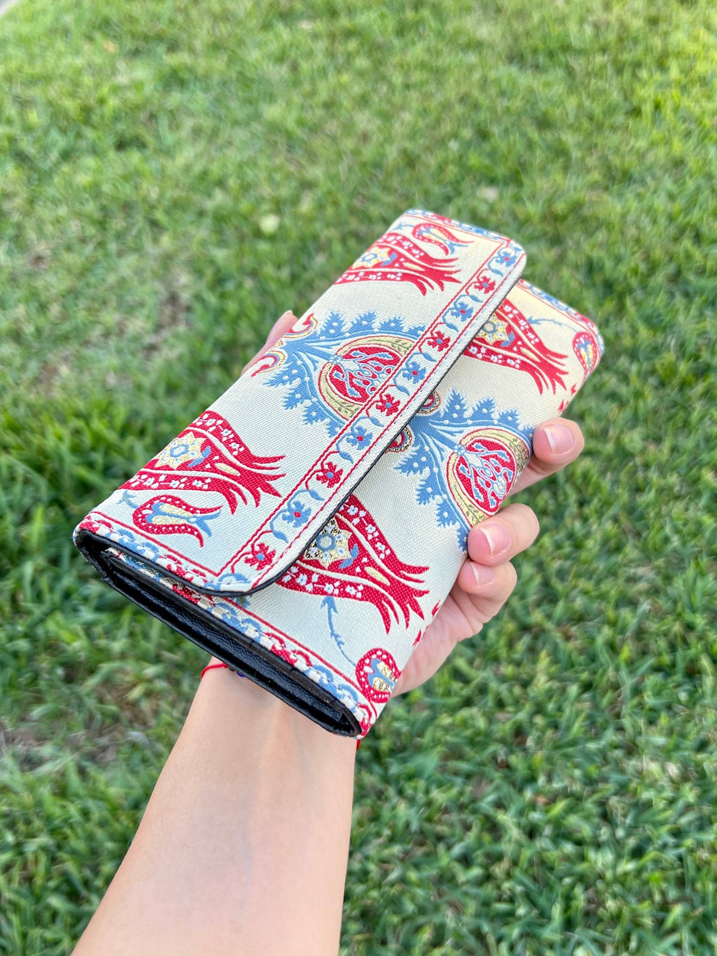 Handmade Fabric Wallet for Women in Rug Design, Boho Wallets