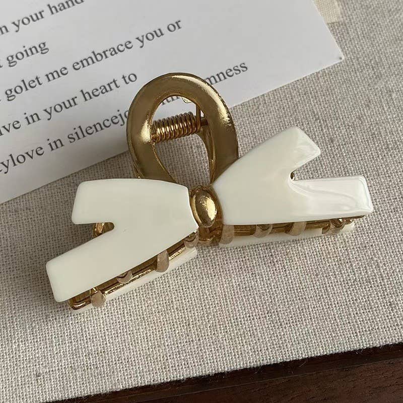 BOW RIBBON HAIR CLAW CLIP