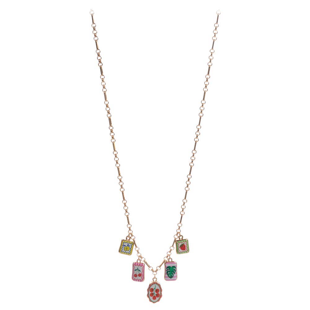 Fruit Tile Charm Station Necklace