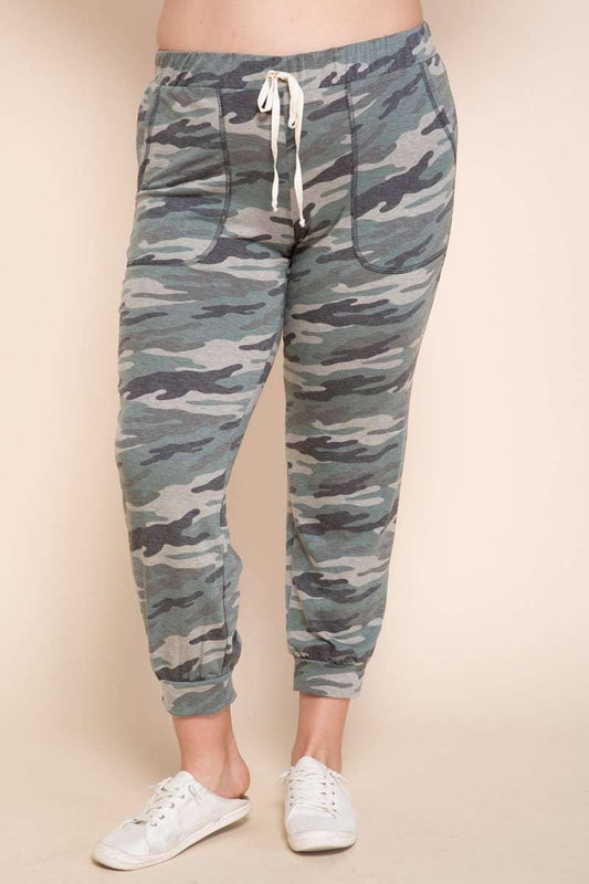 PLUS ARMY PRINT JOGGER PANTS