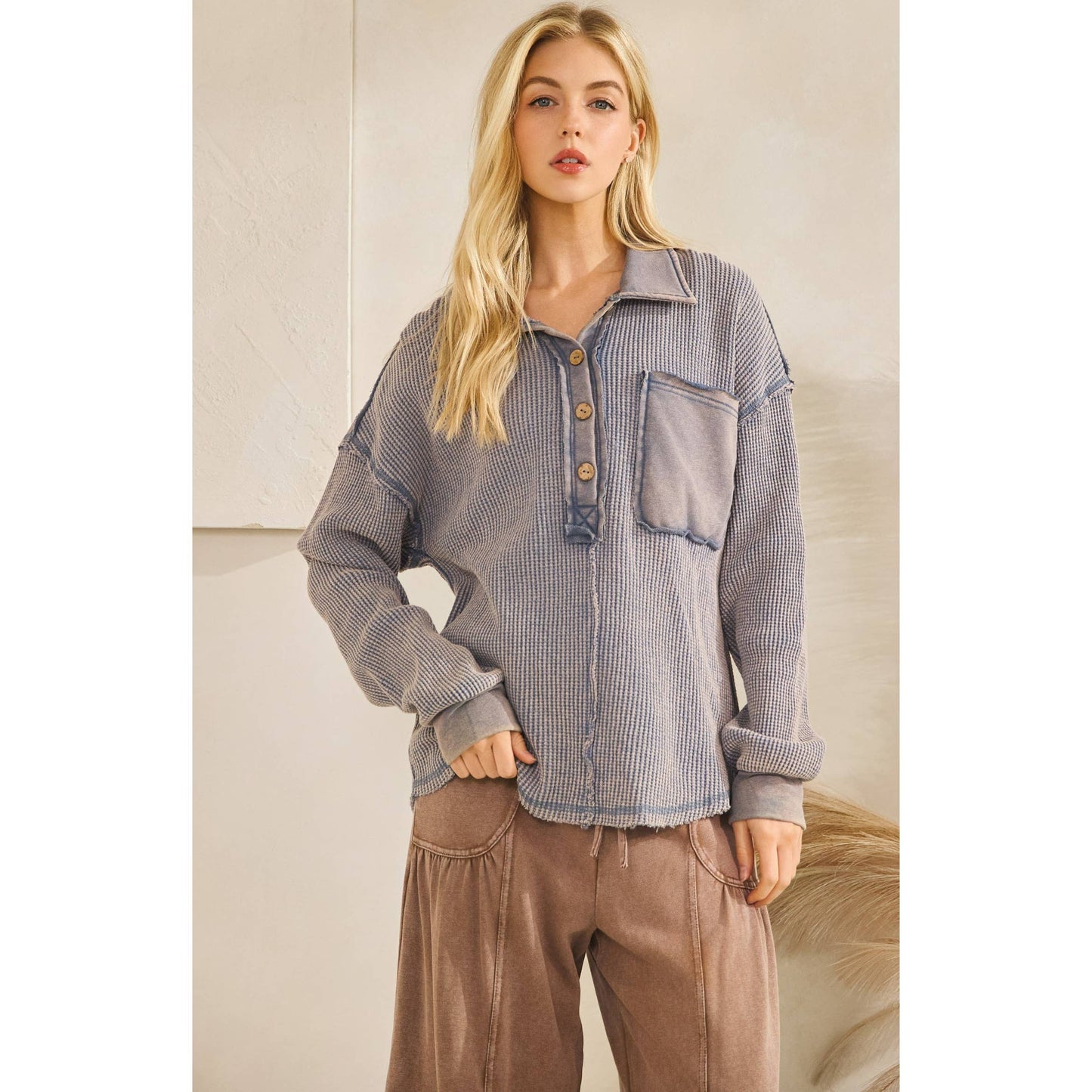 THE VINTAGE WAFFLE HENLEY PULLOVER