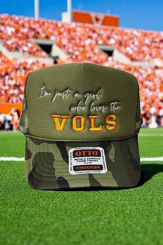 I’m Just a Girl Vols Camo Embroidered Hat
