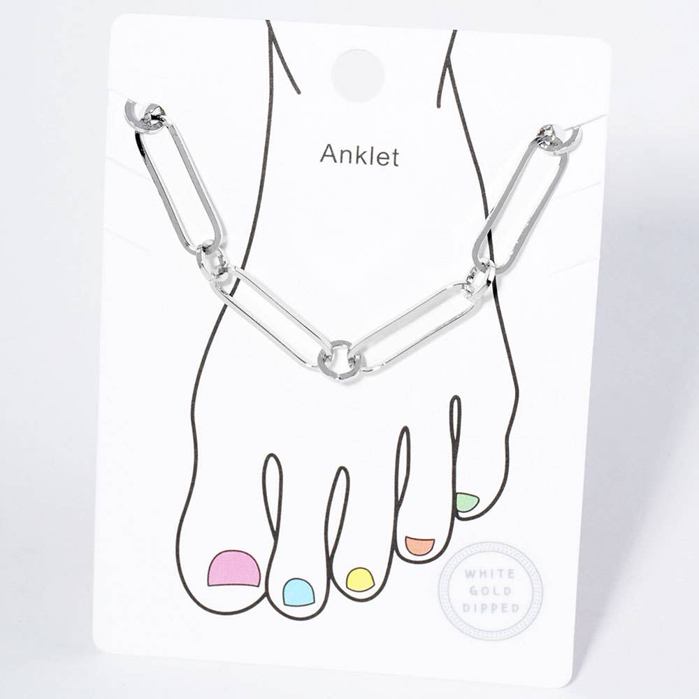 Gold Dipped Paperclip Chain Anklet