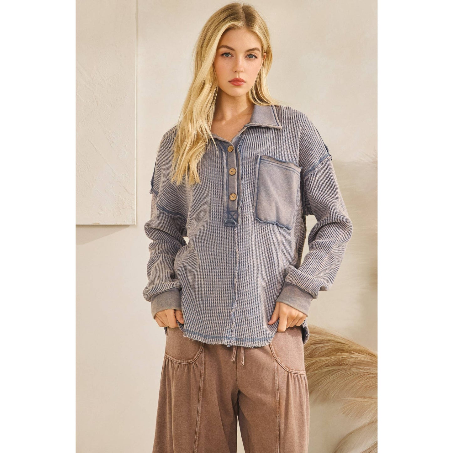 THE VINTAGE WAFFLE HENLEY PULLOVER