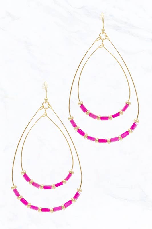 Double Hoop Beaded Earrings