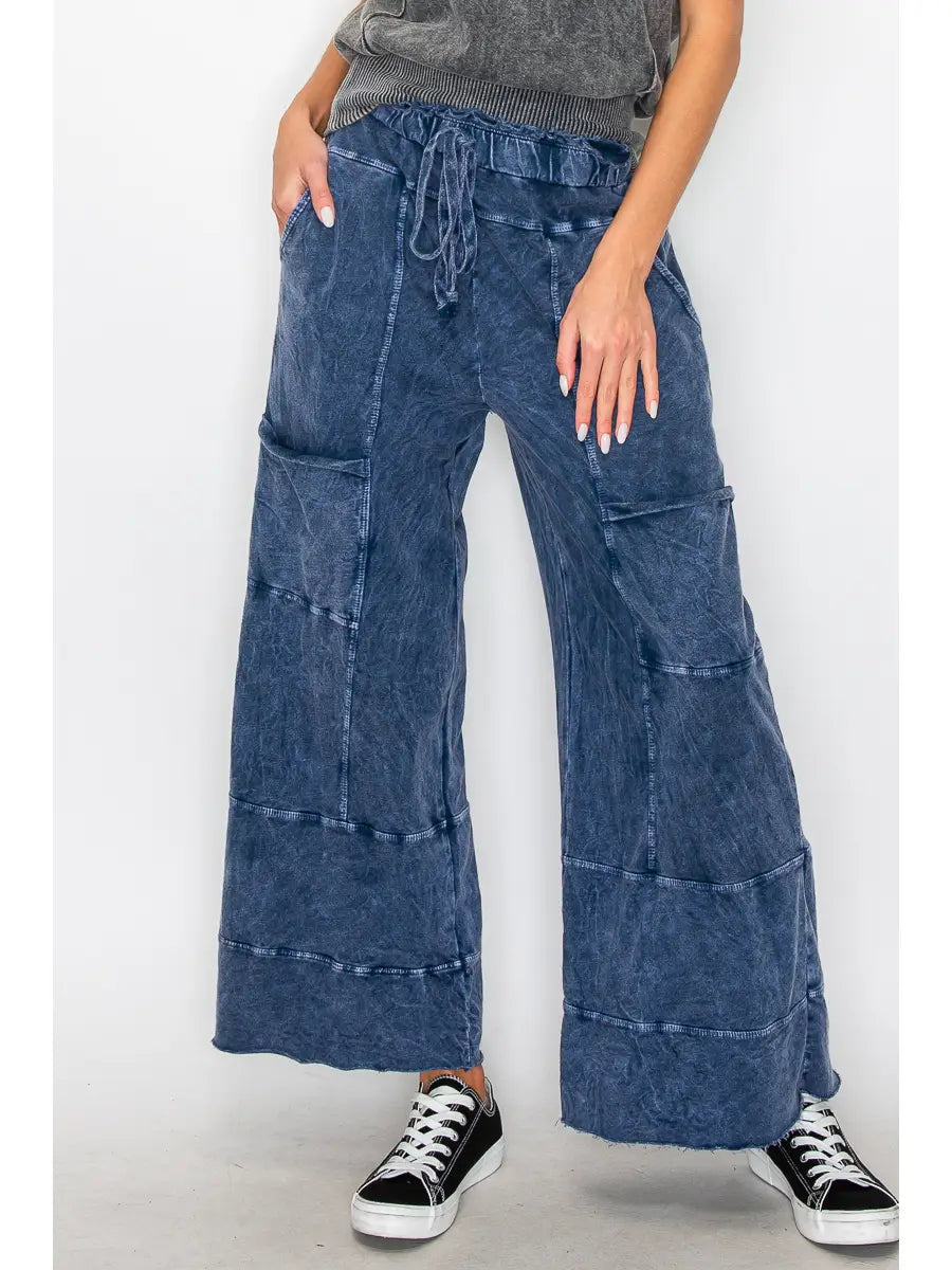 BEST Mineral Wash Wide Leg Cropped Pants