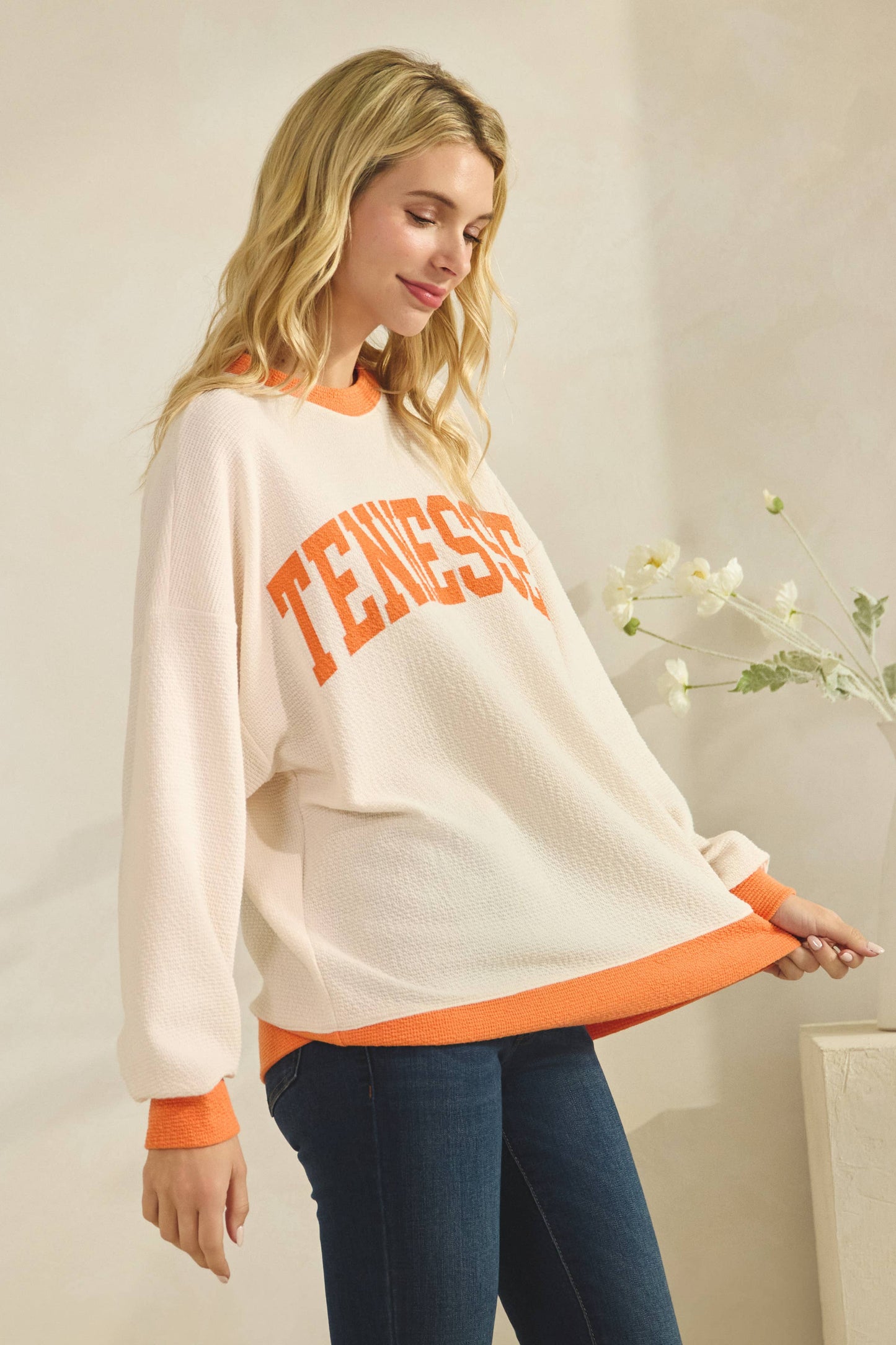 "TENNESSEE" CLOUDY KNIT RINGER TOP