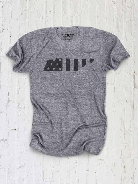 Old Tennessee - Tennessee Shape - American Flag Design