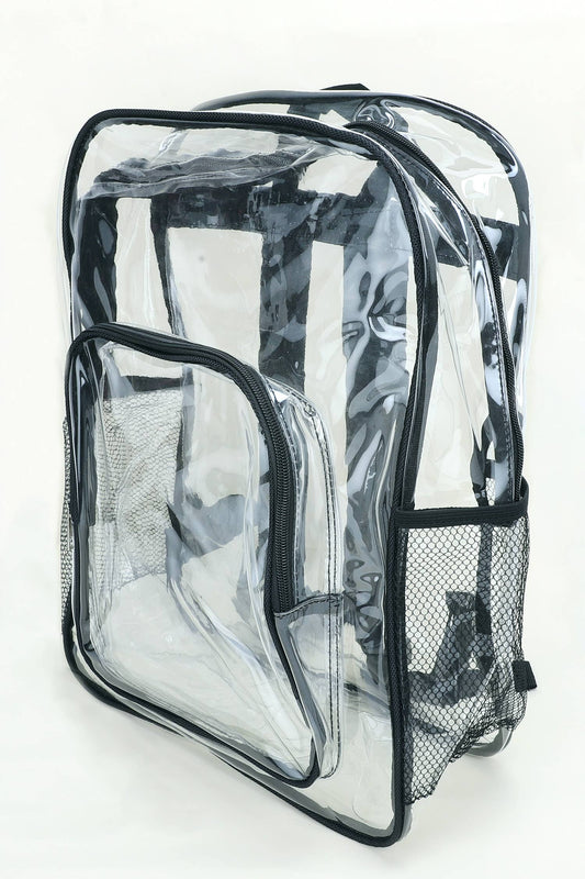 Clear Vinyl Zippered Backpack