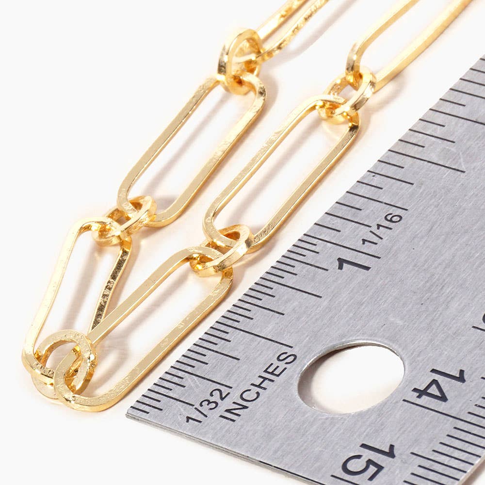 Gold Dipped Paperclip Chain Anklet